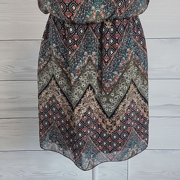 Sweet Storm midi dress multi pattern chevron print Women's Size S - Picture 3 of 12
